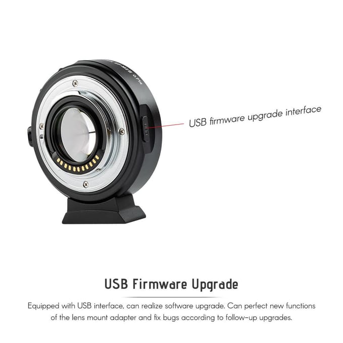 Autofocuslensbevestigingsadapter 0,71X voor Canon EOS EF-lens naar Micro Four Thirds (MFT, M4/3) Camera gray
