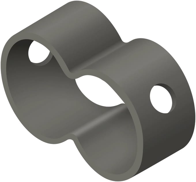QUADRO - Dubbele Buisverbinding Zwart