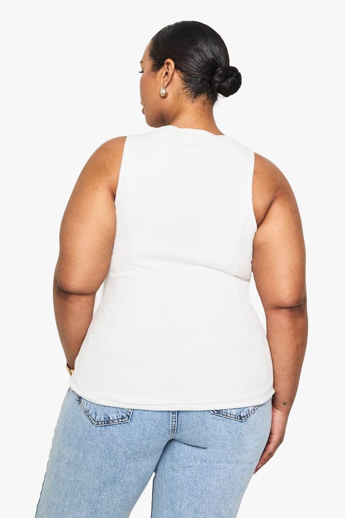 boohoo Dames PLUS GEBREIDE VEST MET KNOOPSLUITING | Ecru | Maat: 44