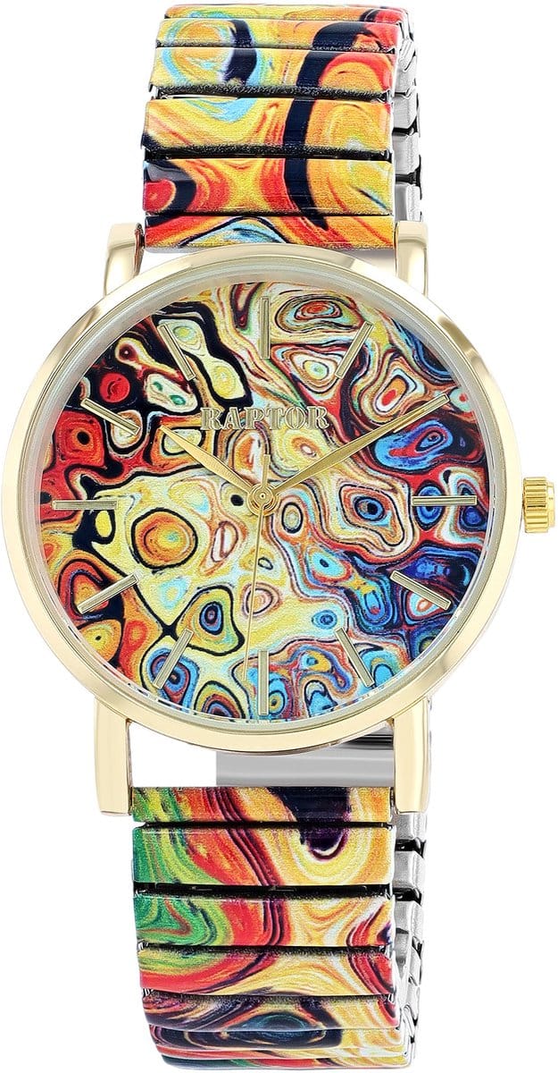 Raptor Herenhorloge siliconen JW20204 met echte leren band, 5ATM, basic, modern, zakelijk