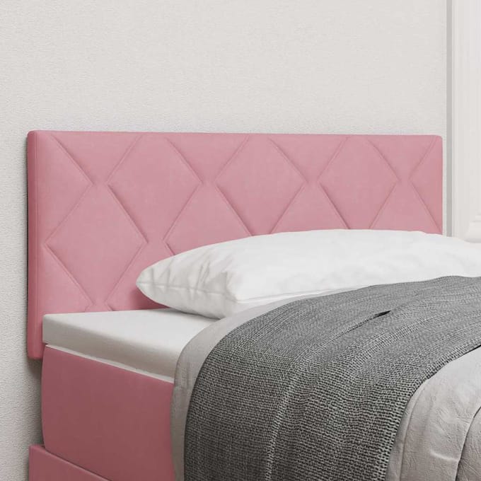 vidaXL - LED - Hoofdbord - Roze - 100 - cm - Fluweel