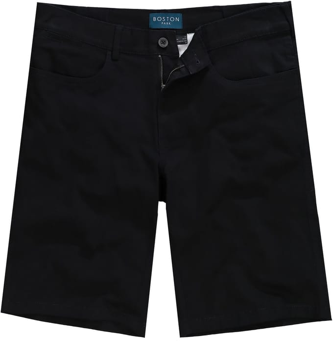 Boston Park - Heren - Bermuda van twill traveller-band regular fit - Zwart - Maat 70