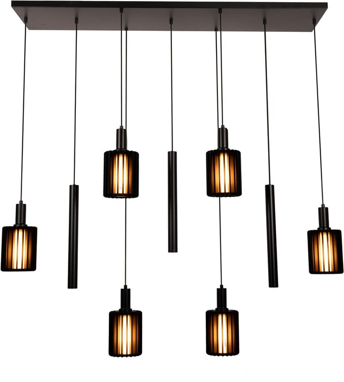 Lucide LAMBRES - Hanglamp - 6xE27 - Zwart