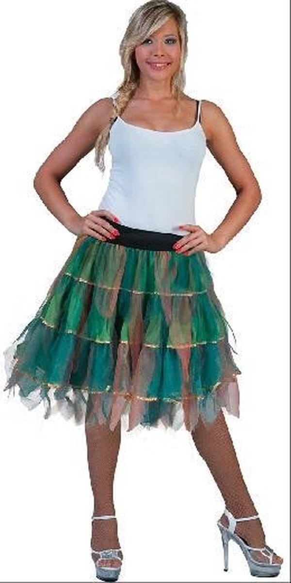 fanpoint Petticoat Fancy - Groen/goud tule rok voor dames - 50 cm