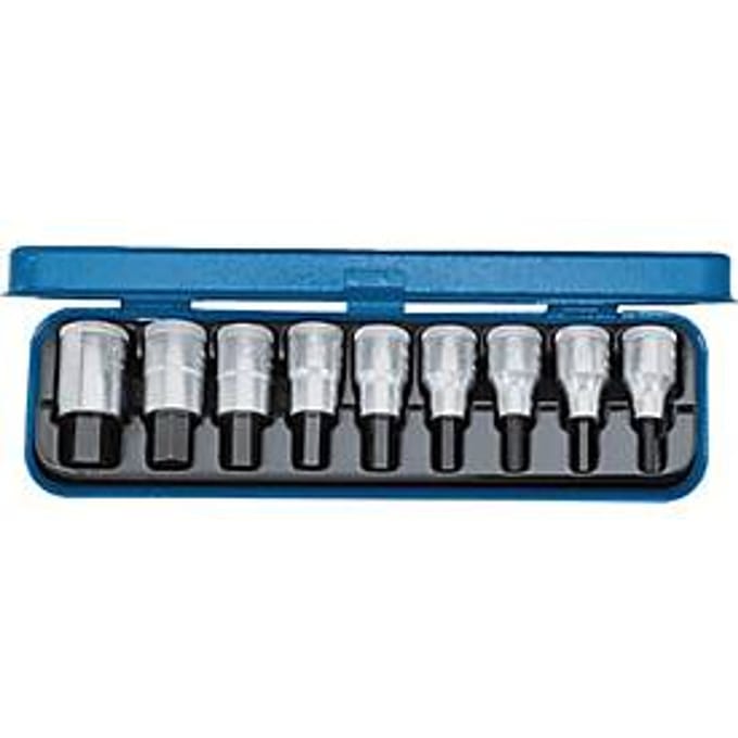 Dopsleutelset IN 19 PM, 9-delig, 1/2 inch, 5-17 mm, voor i6-kantschroeven, GEDORE