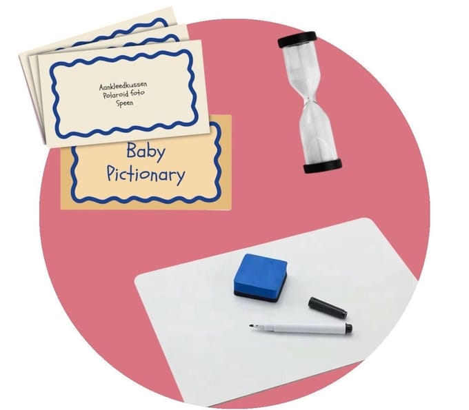 Baby Pictionary - Babyshowerspel - Babyshower - Spel - spellen