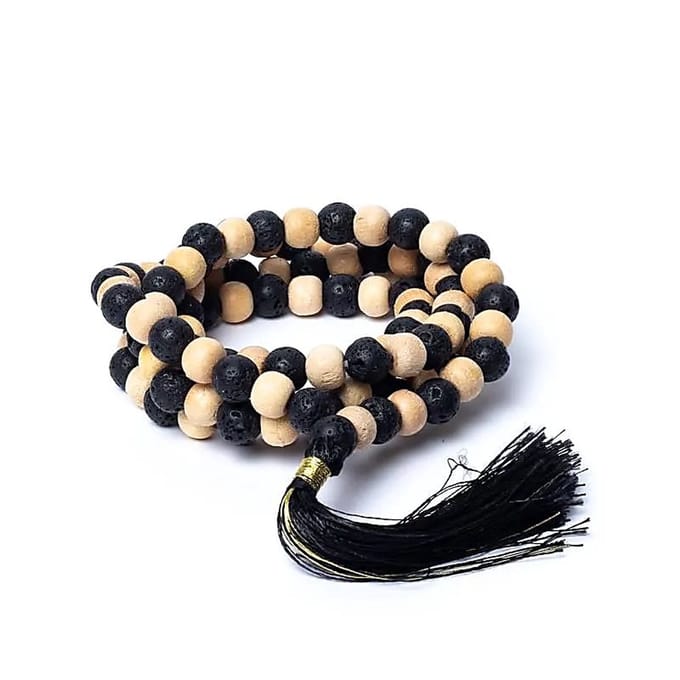 Yogi & Yogini - Mala tulsi/ lavasteen in zakje - Mineraal - India