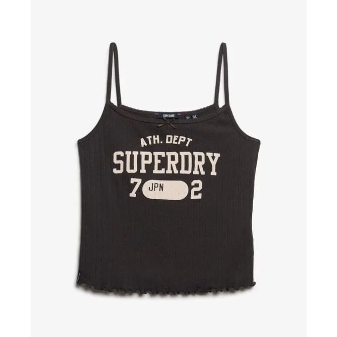 Superdry - Athletic Essentials ajour camitop met print - Dames - Vesten