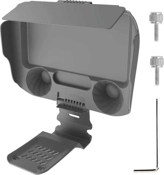 WiseGoods Premium Zonnekap Geschikt Voor DJI Mini 4 Pro / Air 3 Controller - Drones - Controllers Beschermhoes - Drone - Grijs