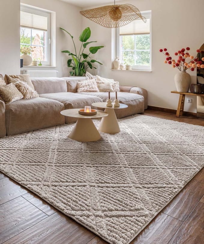 Scandinavisch vloerkleed - Arc Gem beige 120x170