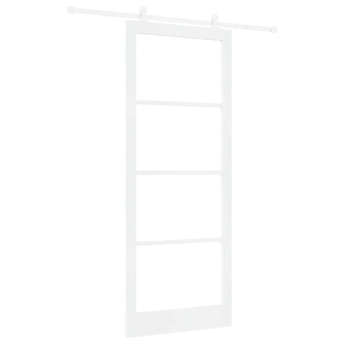 vidaXL - Schuifdeur - ORKDAL - 93 - x - 232 - cm - Massief - grenenhout - en - glas - Wit