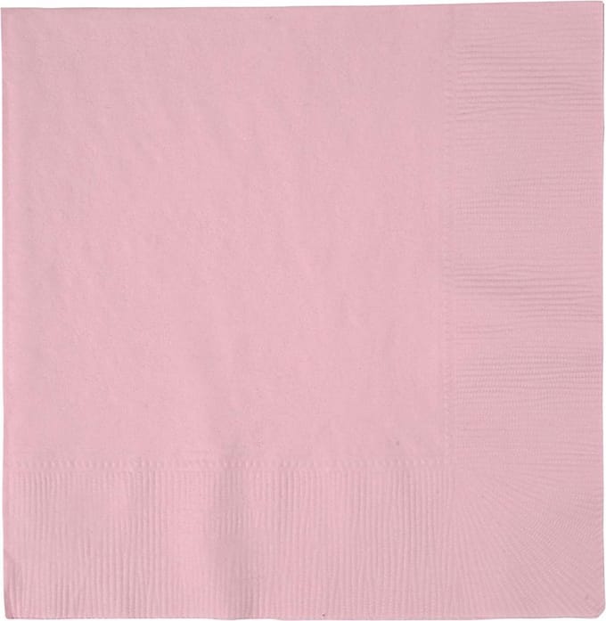 Servetten, afm 33x33 cm, lichtrood, 20 stuk/ 1 doos