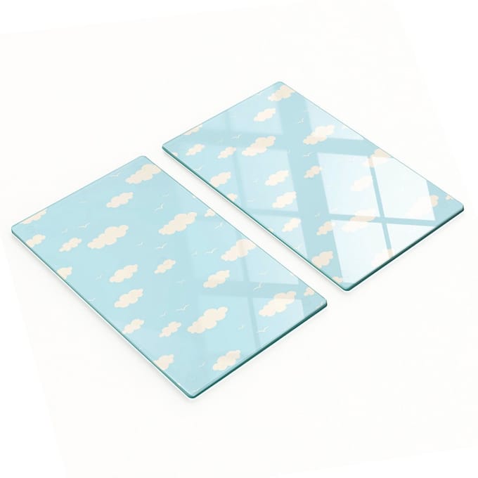 Multifunctionele decoratieve glazen borden met wolkenprint 2x30x52 cm
