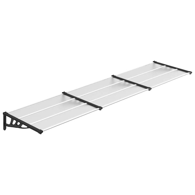 vidaXL - Deurluifel - 358,5x90 - cm - polycarbonaat - zwart - en - transparant