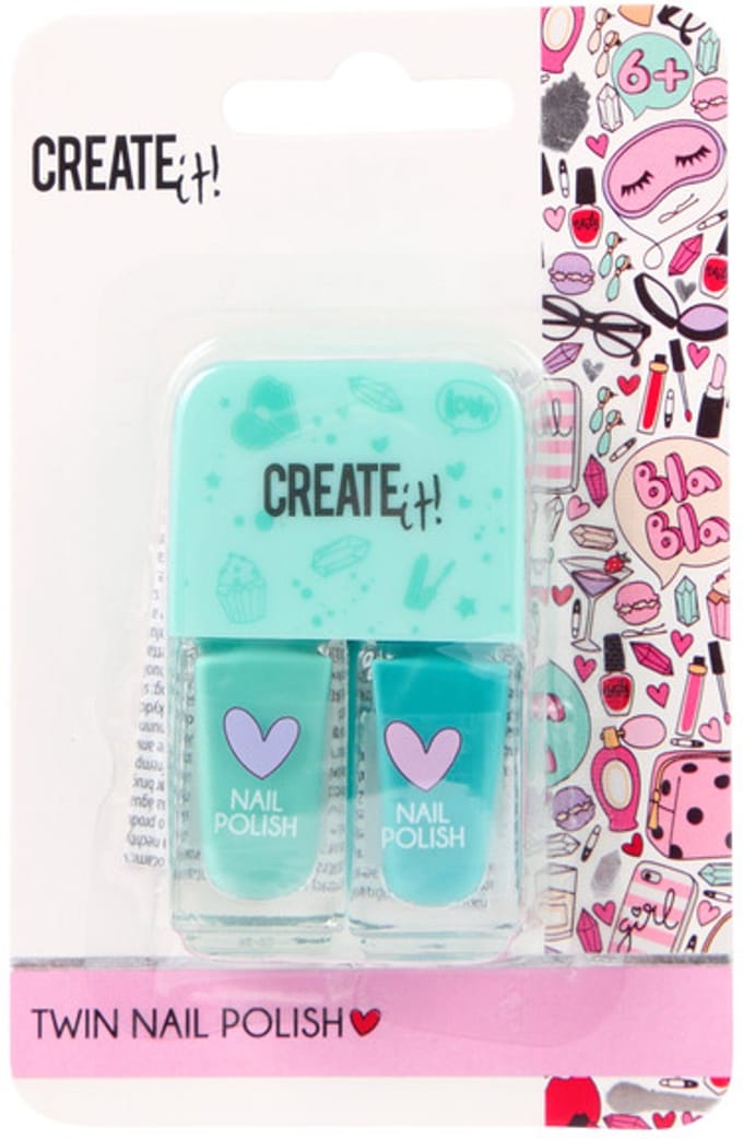 Create It! Duo Nagellak - Licht & Donker Turquoise - Vanaf 6 jaar - Jongen & Meisjes - Nagels Versieren - Creatief