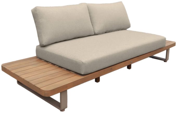 sweeek - 2-zits tuinbank van acaciahout en aluminium - latika