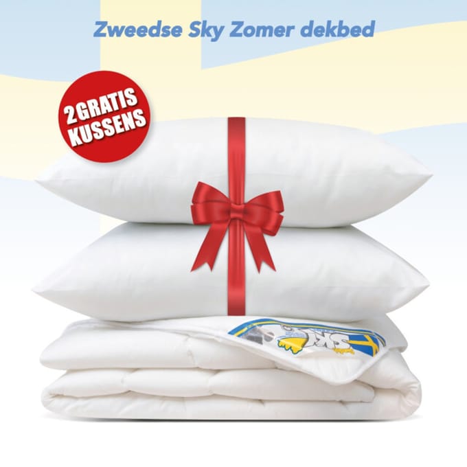 Swedish Sky Zomer dekbed + 2 hoofdkussen litsjumeaux extra lang dekbed set 260x220 cm