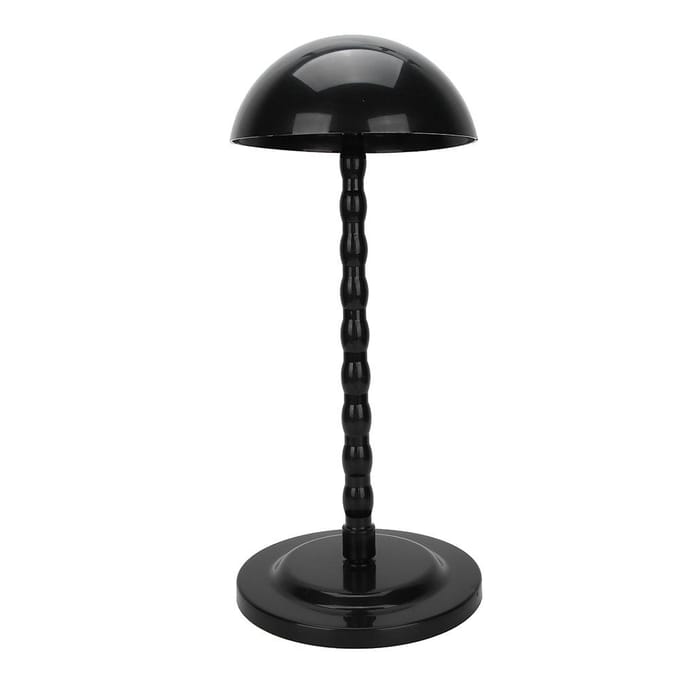 Support à perruque Forme ronde Portable Stable Support à perruque Chapeau pour Coiffeur Barbier Étudiant black