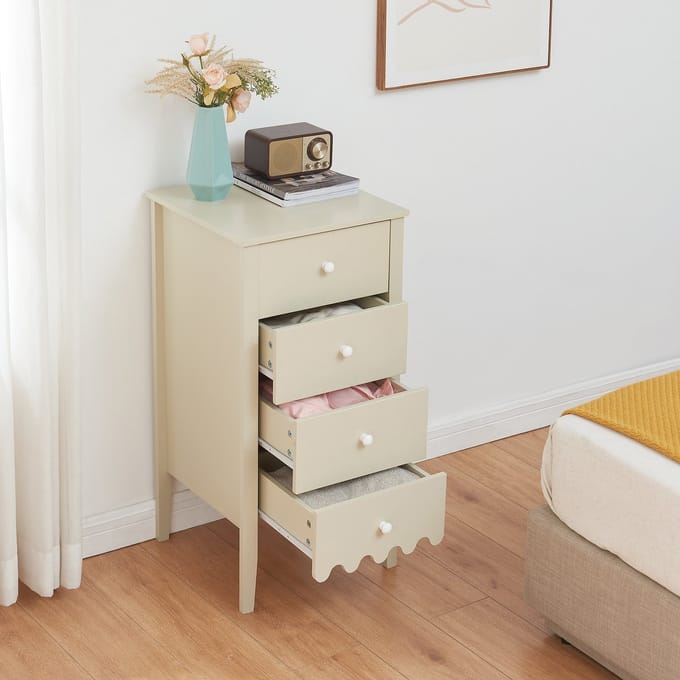 Ladekast Luspoo 82x40x40 cm crèmewit [en.casa]