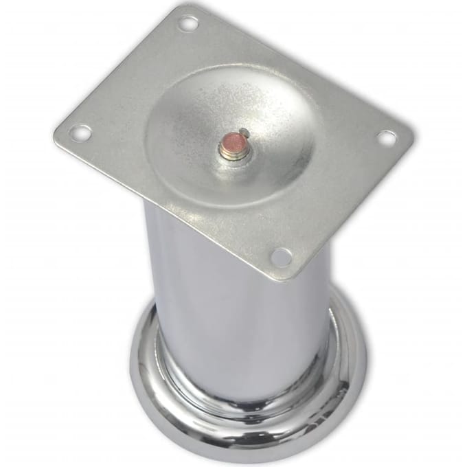 vidaXL - Bankpoten - 8 - st - rond - 120 - mm - chroomkleurig