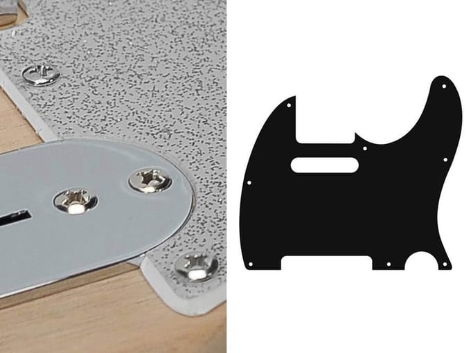 Boston TE-210-SSV pickguard, Teaser, standard, 2 ply, sparkling silver