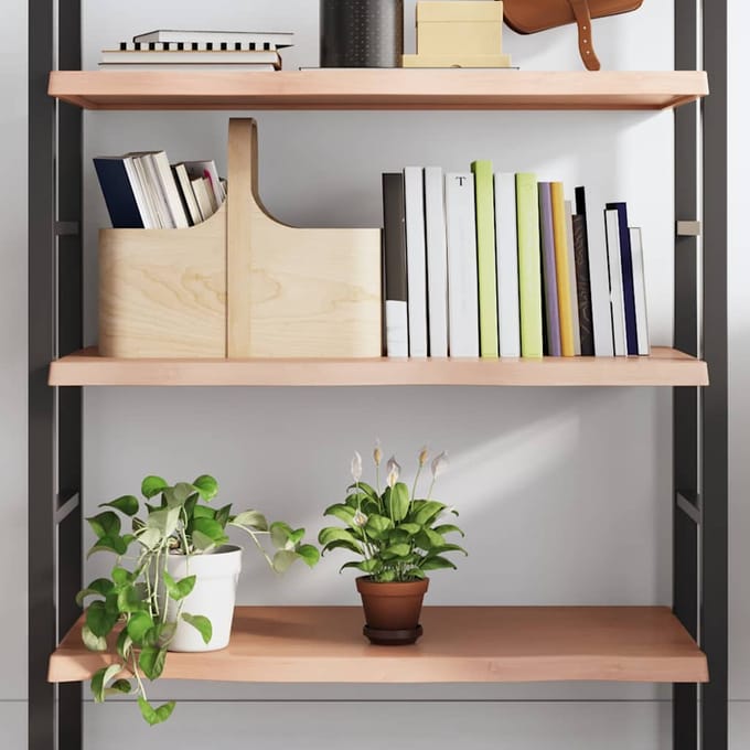 vidaXL - Wandschap - 100x50x(2-4)cm - behandeld - massief - eikenhout - lichtbruin