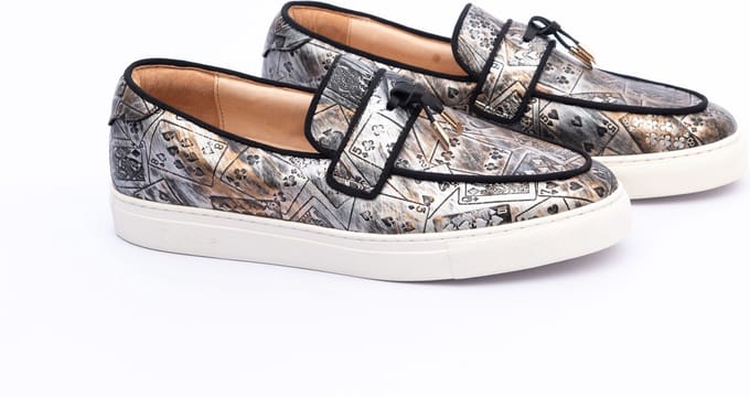 Zerba - Heren Sneakers - Maat 44 - Grijs Zwart Leer - Modena