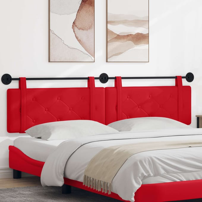 vidaXL - Hangend - hoofdbord - Rood - Kunstleer