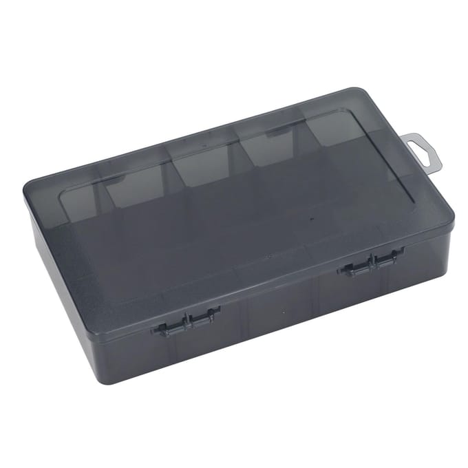 Boîte à Pièces PP 15 Grilles Boîte de Rangement de Classification Transparente avec Séparateur Amovible pour Bagues Perles gray