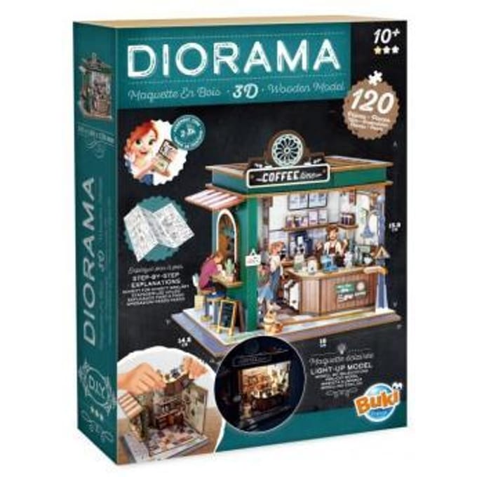 Buki - Modelbouwpakket - Diorama - Hout - Miniatuurcafe