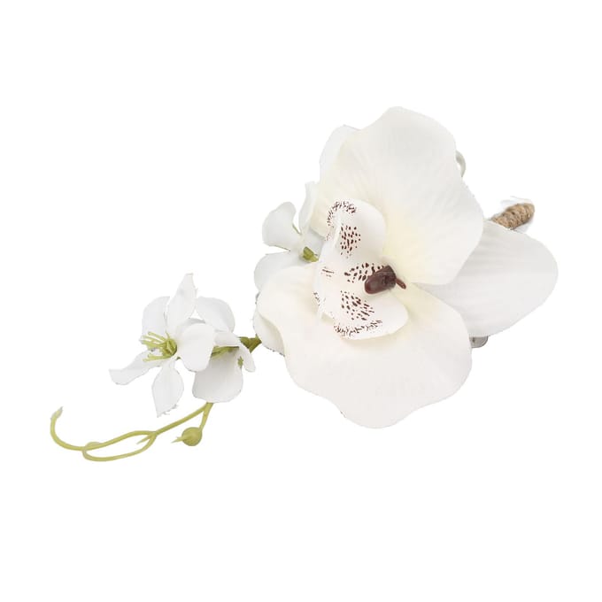 5 Stuks Bruidegom Corsage Elegant Heren Bruiloftsbloem Levensecht Permanent Herbruikbaar Kunstmatige Broche wit