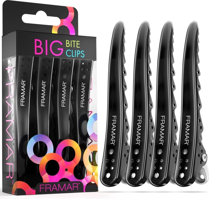 Framar - Big Bite Haarclips - Zwart 4 st