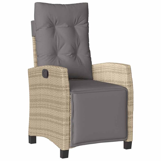 vidaXL - 9-delige - Tuinset - met - kussens - poly - rattan - gemengd - beige