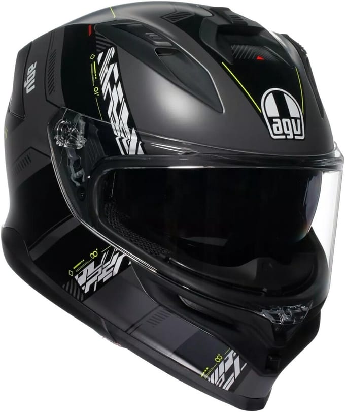 AGV K7 Kyber Mat Zwart Geel Integraalhelm - Helm