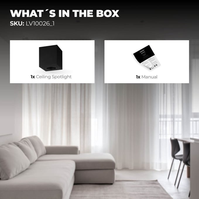 Ledvion - LED Opbouwspots - Dimbaar - Zwart ø80mm - IP20 - GU10