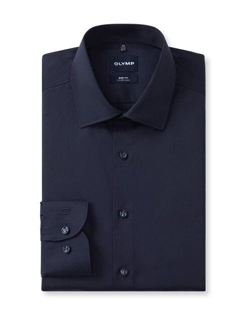 OLYMP Level Five Overhemd, Body Fit, New Kent, Marineblauw