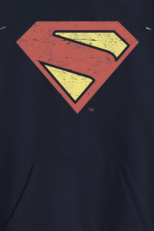 Superman Trui met capuchon - Logo - Vintage - S tot L - voor Mannen - navy