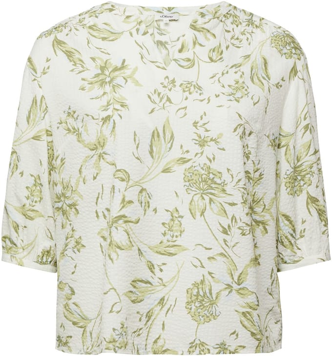 s.Oliver - female - Seersucker blouse met plooien