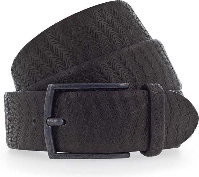 b.belt Leren riem Matteo Belt W100 Anthracite bruine