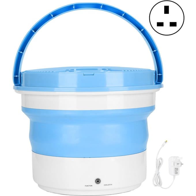 Machine à laver portable 7L Mini machine à laver pliable Lave-linge portable Bleu Prise UK white