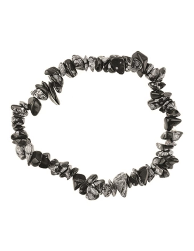 Obsidiaan sneeuwvlok splitarmband