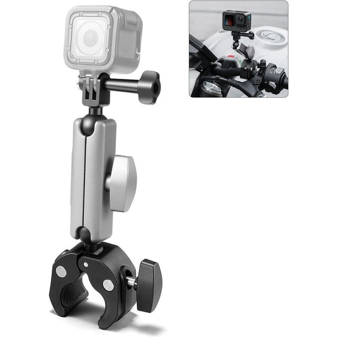 PULUZ PU867B Camera Mounts Klem Mount Fietsstuur Adapter Mount Aluminium 2kg/4.4lbs zilver