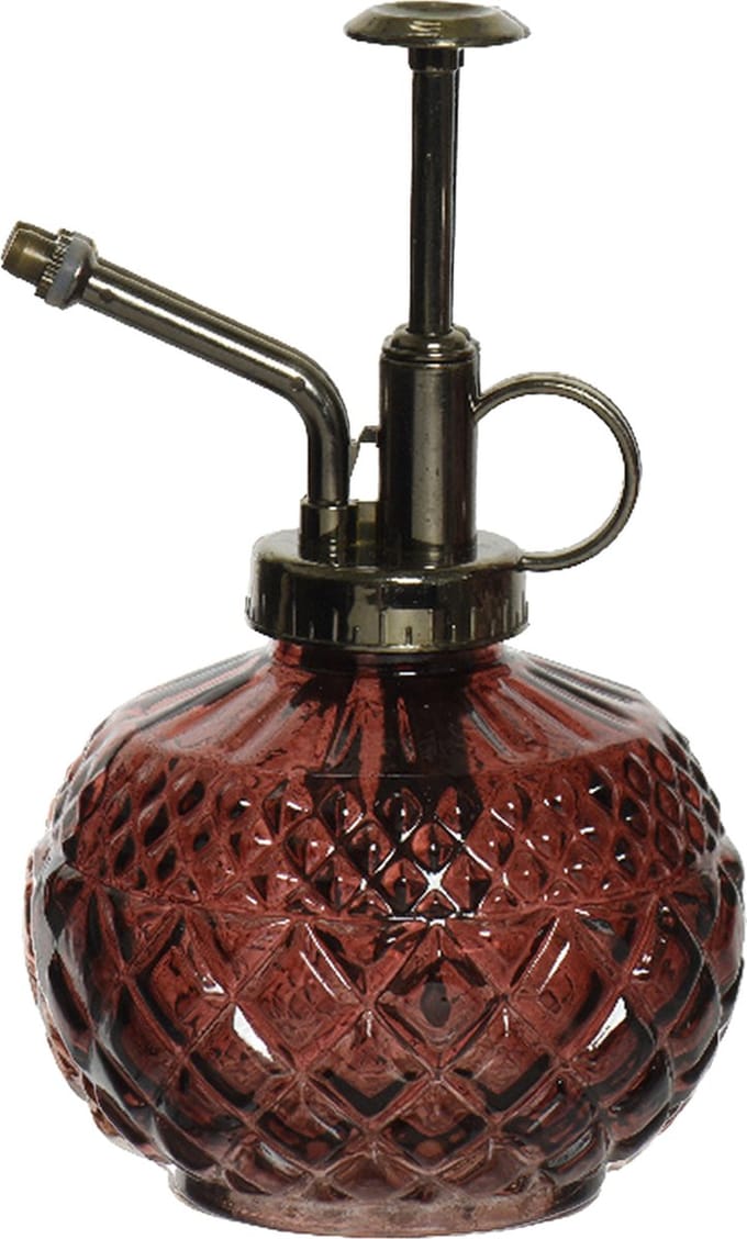 Decoris Plantenspuit/vernevelaar van glas - 275 ml - donkerrood - 10 x 10 x 15 cm