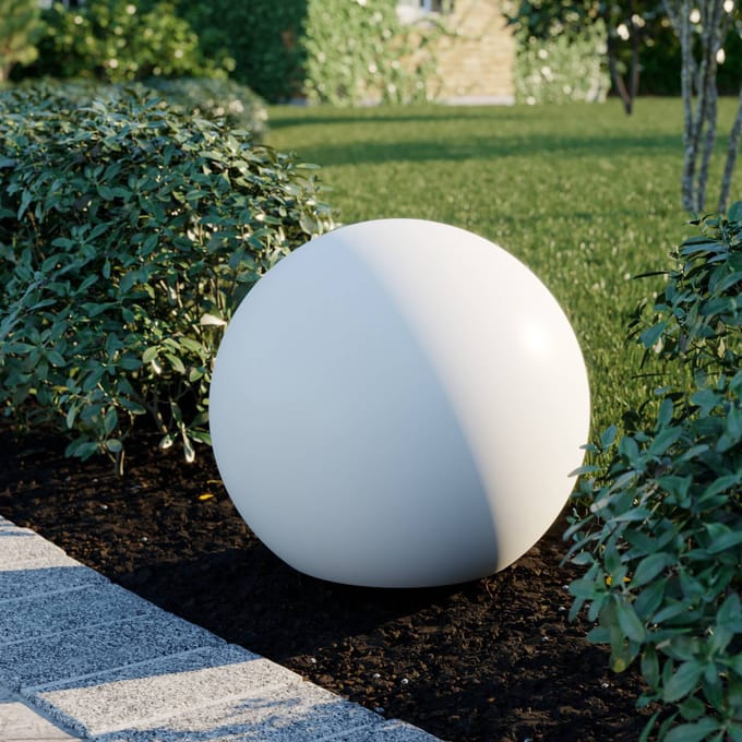 Nowodvorski Lighting Lichtbol Cumulus M, Ø 45 cm, wit, kunststof, IP44, E27