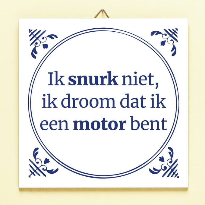 Tegeltje Ik Snurk Niet van Ditverzinjeniet.nl