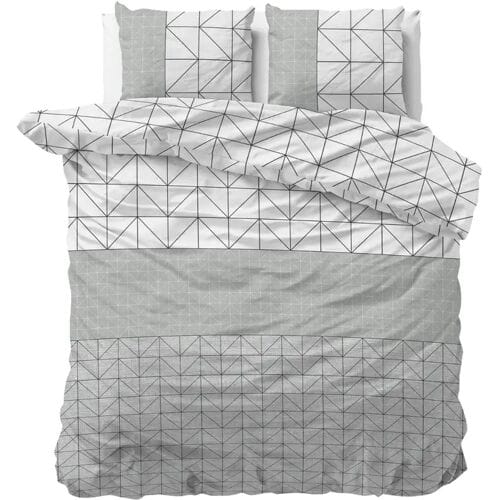 Sleeptime Flanel Gino Dekbedovertrek - Eenpersoons - 140 x 200/220 + 1 kussensloop 60x70 - Grijs