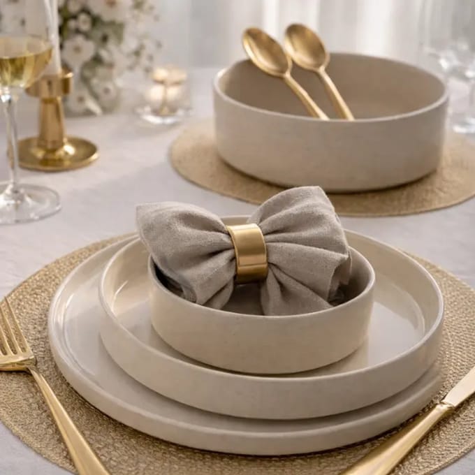 Bavary Serviesset - 25-delig - Beige