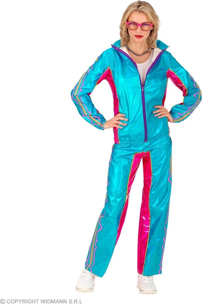 Rave Op Soundwaves Retro Trainingspak Blauw Kostuum