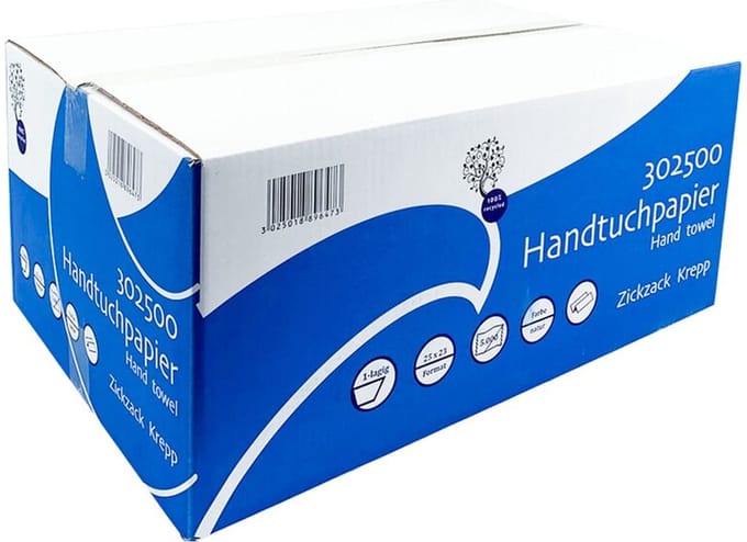 Z vouw handoekpapier - 25x23cm - 5000stk. - universeel - zigzag papier - 1 laags