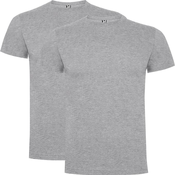 Licht Grijs 2 pack Premium t-shirts Roly Dogo maat S